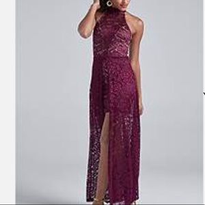 High-Low Lace Dress Brand New Size  XL Color Wine